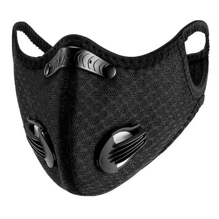 Jupiter Gear Jupiter Gear JG-SPMASK1-BLK Performance Sports Face Mask with Activated Carbon Filter & Breathing Valves; Black JG-SPMASK1-BLK
